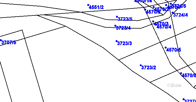Parcela st. 3723/8 v KÚ Vlčnov, Katastrální mapa