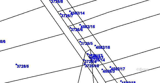 Parcela st. 3726/5 v KÚ Vlčnov, Katastrální mapa