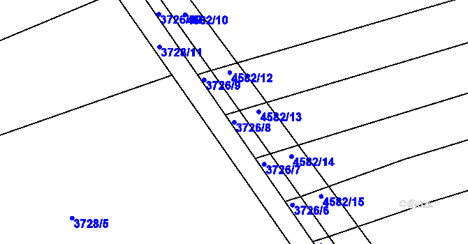 Parcela st. 3726/8 v KÚ Vlčnov, Katastrální mapa