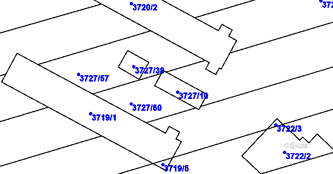 Parcela st. 3727/10 v KÚ Vlčnov, Katastrální mapa