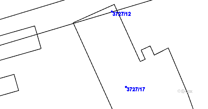 Parcela st. 3727/15 v KÚ Vlčnov, Katastrální mapa