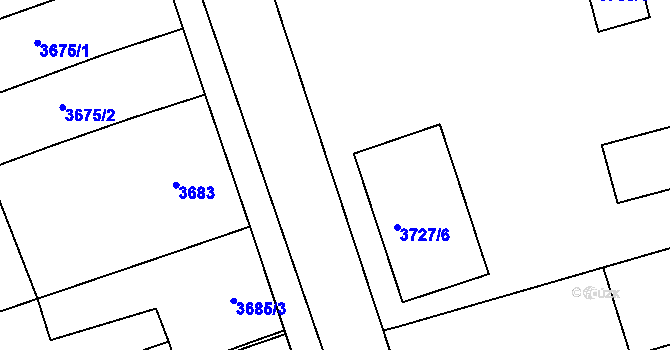Parcela st. 3727/48 v KÚ Vlčnov, Katastrální mapa