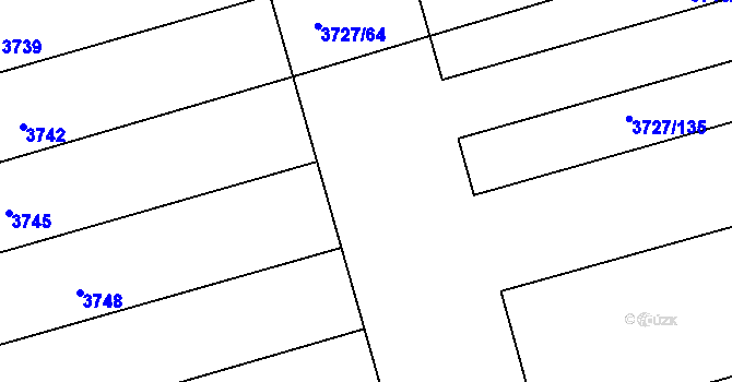 Parcela st. 3727/70 v KÚ Vlčnov, Katastrální mapa
