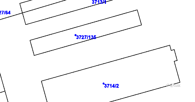 Parcela st. 3727/73 v KÚ Vlčnov, Katastrální mapa