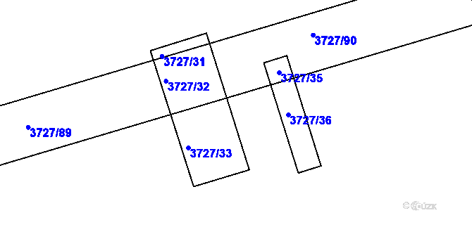 Parcela st. 3727/93 v KÚ Vlčnov, Katastrální mapa