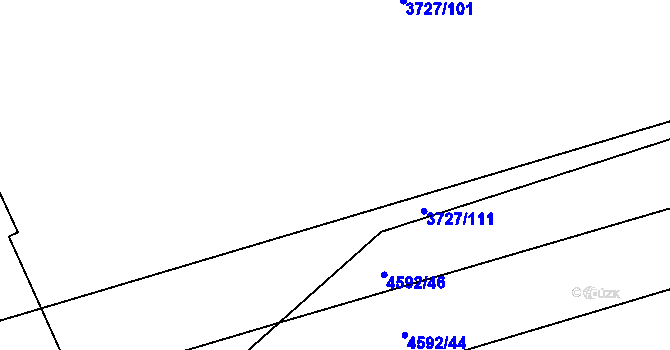 Parcela st. 3727/108 v KÚ Vlčnov, Katastrální mapa