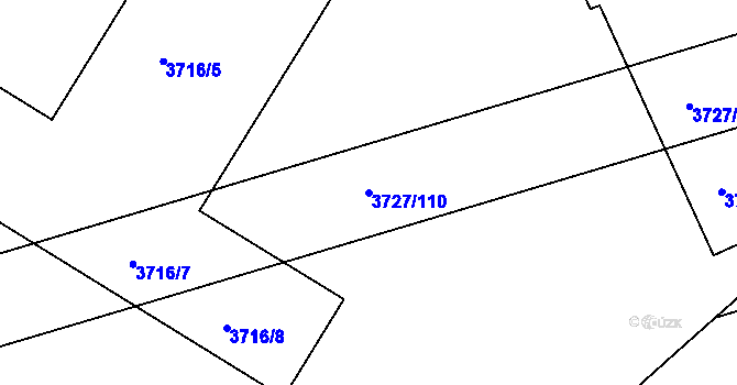 Parcela st. 3727/110 v KÚ Vlčnov, Katastrální mapa