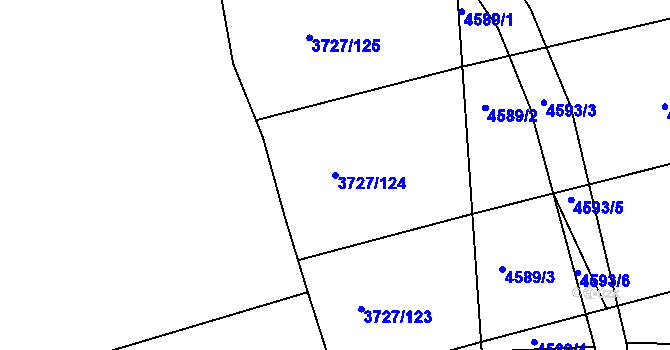 Parcela st. 3727/124 v KÚ Vlčnov, Katastrální mapa