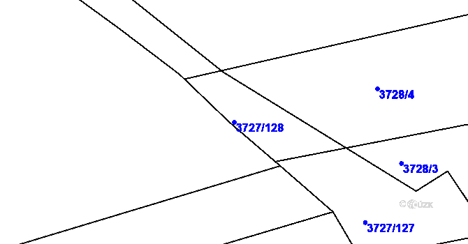 Parcela st. 3727/128 v KÚ Vlčnov, Katastrální mapa