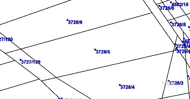 Parcela st. 3728/5 v KÚ Vlčnov, Katastrální mapa