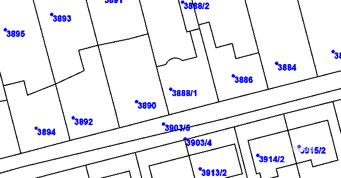 Parcela st. 3888/1 v KÚ Vlčnov, Katastrální mapa