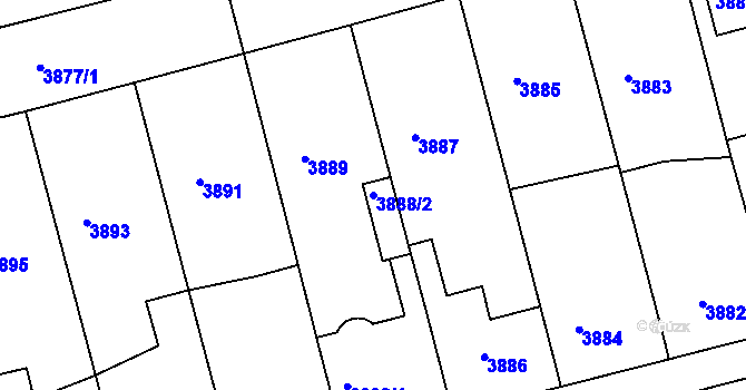 Parcela st. 3888/2 v KÚ Vlčnov, Katastrální mapa