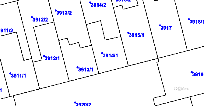 Parcela st. 3914/1 v KÚ Vlčnov, Katastrální mapa