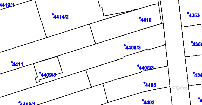 Parcela st. 4409/2 v KÚ Vlčnov, Katastrální mapa