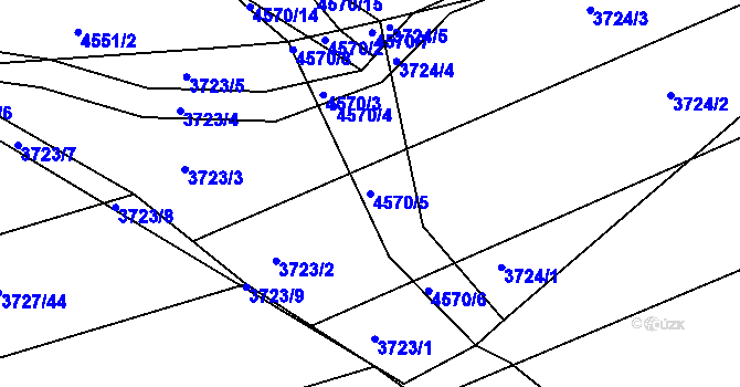 Parcela st. 4570/5 v KÚ Vlčnov, Katastrální mapa