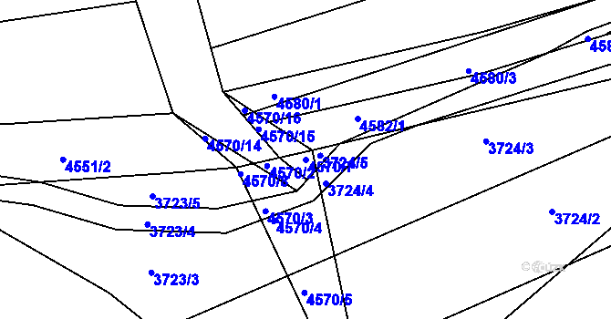 Parcela st. 4570/7 v KÚ Vlčnov, Katastrální mapa