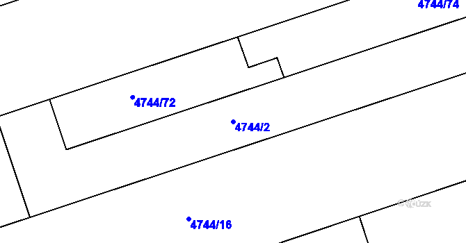 Parcela st. 4744/2 v KÚ Vlčnov, Katastrální mapa