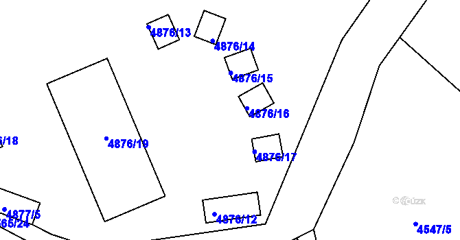 Parcela st. 4876/6 v KÚ Vlčnov, Katastrální mapa