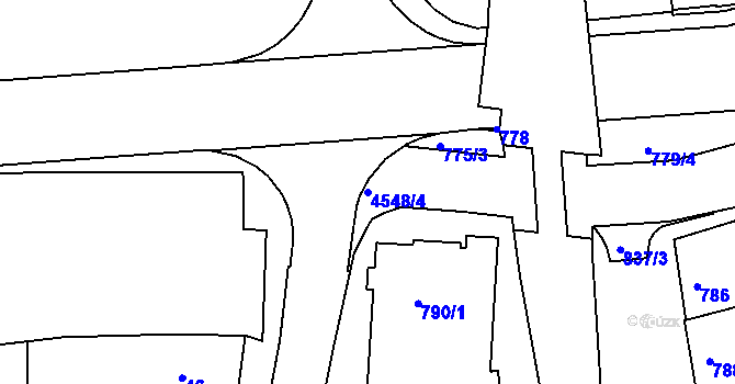 Parcela st. 4548/4 v KÚ Vlčnov, Katastrální mapa