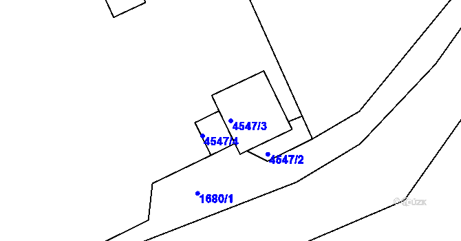 Parcela st. 4547/3 v KÚ Vlčnov, Katastrální mapa