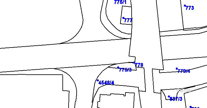 Parcela st. 4548/6 v KÚ Vlčnov, Katastrální mapa