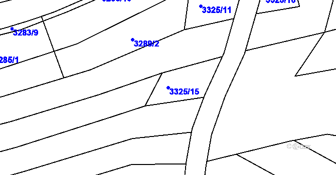 Parcela st. 3325/15 v KÚ Vlčnov, Katastrální mapa