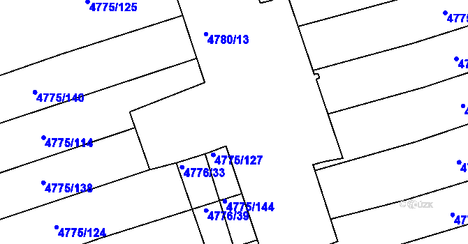 Parcela st. 4780/14 v KÚ Vlčnov, Katastrální mapa