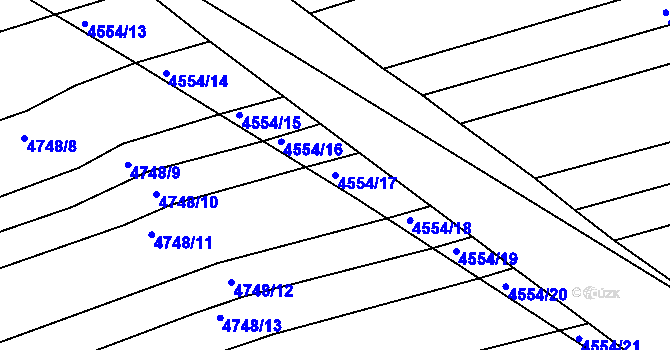 Parcela st. 4554/17 v KÚ Vlčnov, Katastrální mapa