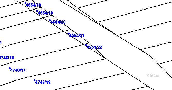 Parcela st. 4554/22 v KÚ Vlčnov, Katastrální mapa