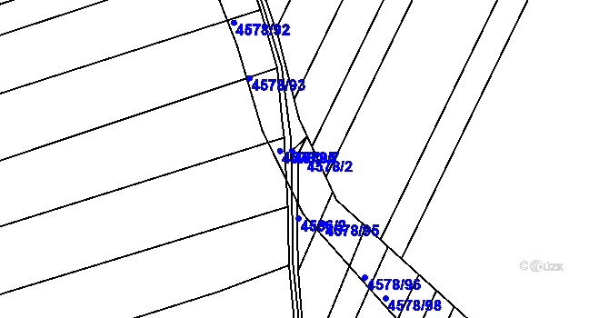 Parcela st. 4578/2 v KÚ Vlčnov, Katastrální mapa