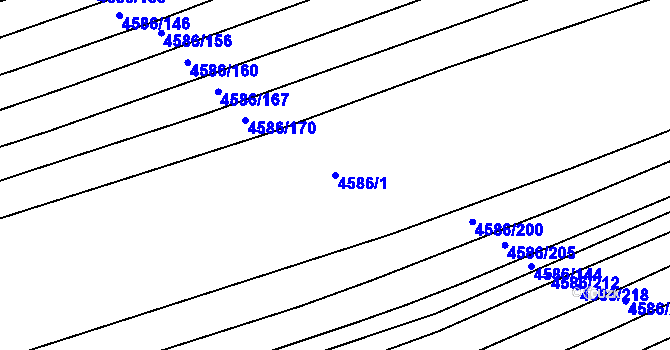 Parcela st. 4586/1 v KÚ Vlčnov, Katastrální mapa