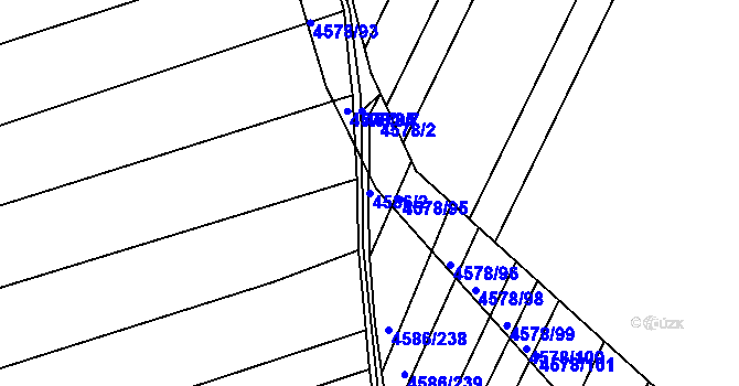 Parcela st. 4586/2 v KÚ Vlčnov, Katastrální mapa