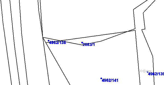 Parcela st. 2083/1 v KÚ Vlčnov, Katastrální mapa
