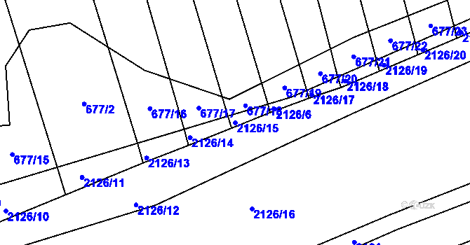 Parcela st. 2126/15 v KÚ Vlčnov, Katastrální mapa