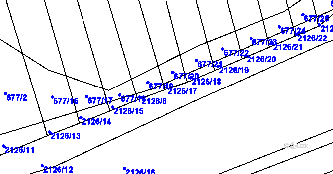 Parcela st. 2126/17 v KÚ Vlčnov, Katastrální mapa