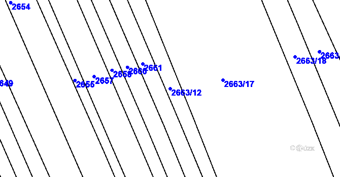 Parcela st. 2663/12 v KÚ Vlčnov, Katastrální mapa