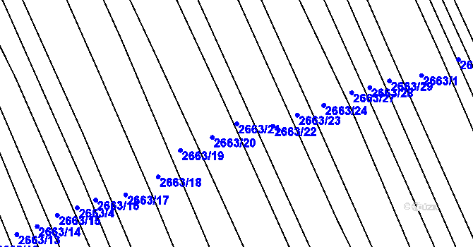 Parcela st. 2663/21 v KÚ Vlčnov, Katastrální mapa