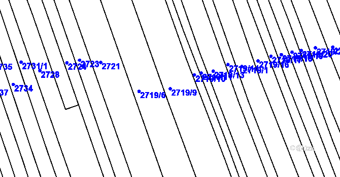 Parcela st. 2719/9 v KÚ Vlčnov, Katastrální mapa