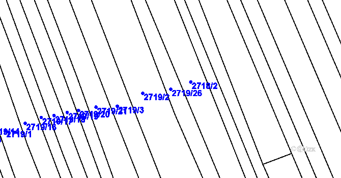 Parcela st. 2719/26 v KÚ Vlčnov, Katastrální mapa