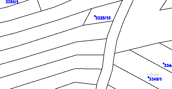 Parcela st. 3325/19 v KÚ Vlčnov, Katastrální mapa