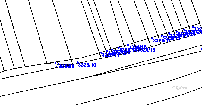Parcela st. 3326/11 v KÚ Vlčnov, Katastrální mapa
