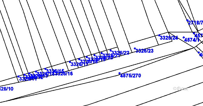Parcela st. 3326/21 v KÚ Vlčnov, Katastrální mapa