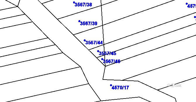 Parcela st. 3567/45 v KÚ Vlčnov, Katastrální mapa