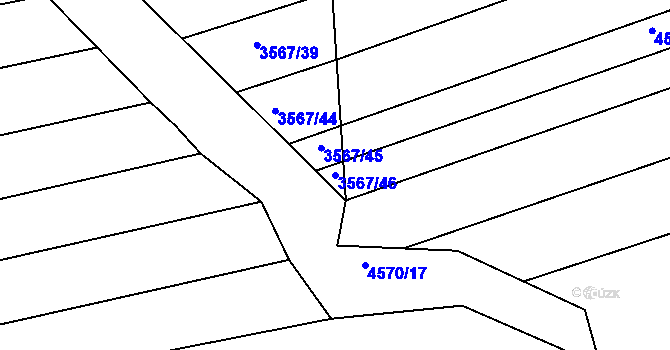 Parcela st. 3567/46 v KÚ Vlčnov, Katastrální mapa