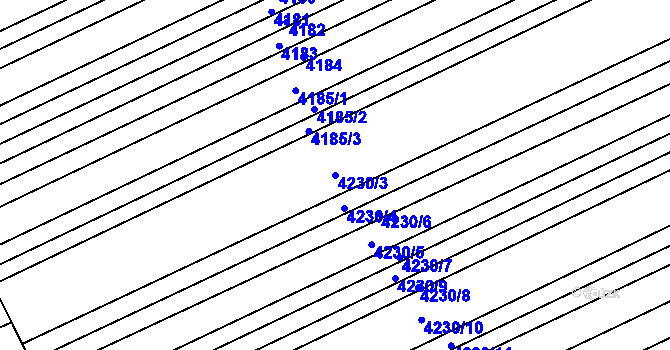 Parcela st. 4230/3 v KÚ Vlčnov, Katastrální mapa
