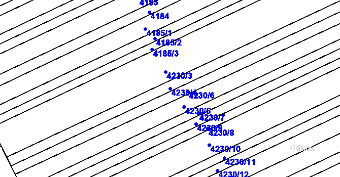 Parcela st. 4230/4 v KÚ Vlčnov, Katastrální mapa