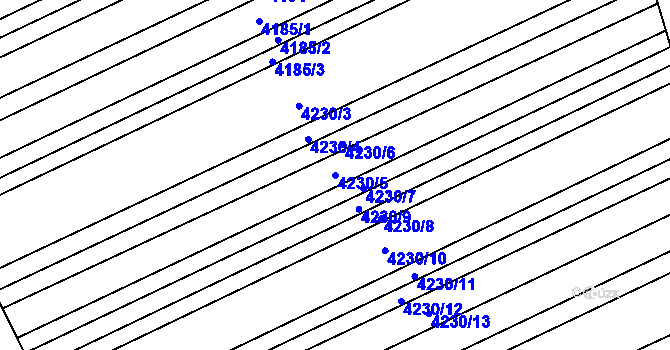 Parcela st. 4230/5 v KÚ Vlčnov, Katastrální mapa