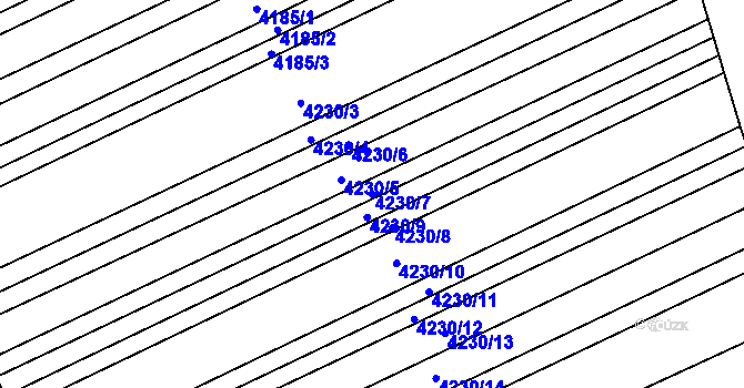 Parcela st. 4230/7 v KÚ Vlčnov, Katastrální mapa