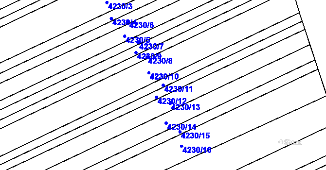 Parcela st. 4230/11 v KÚ Vlčnov, Katastrální mapa