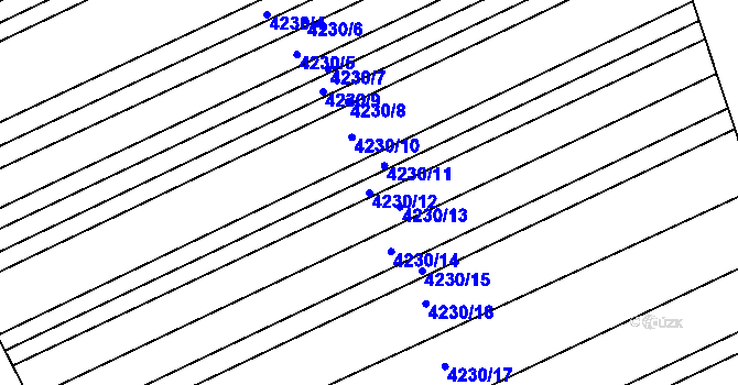 Parcela st. 4230/12 v KÚ Vlčnov, Katastrální mapa